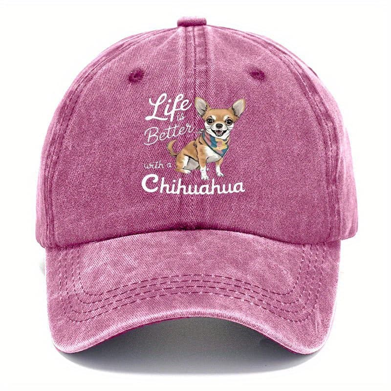 TEMU Adjustable "with Chihuahua " - Breathable Lightweight Viscose Fabric, Hand Wash Only, Suitable For Outdoor Sports And Casual Wear