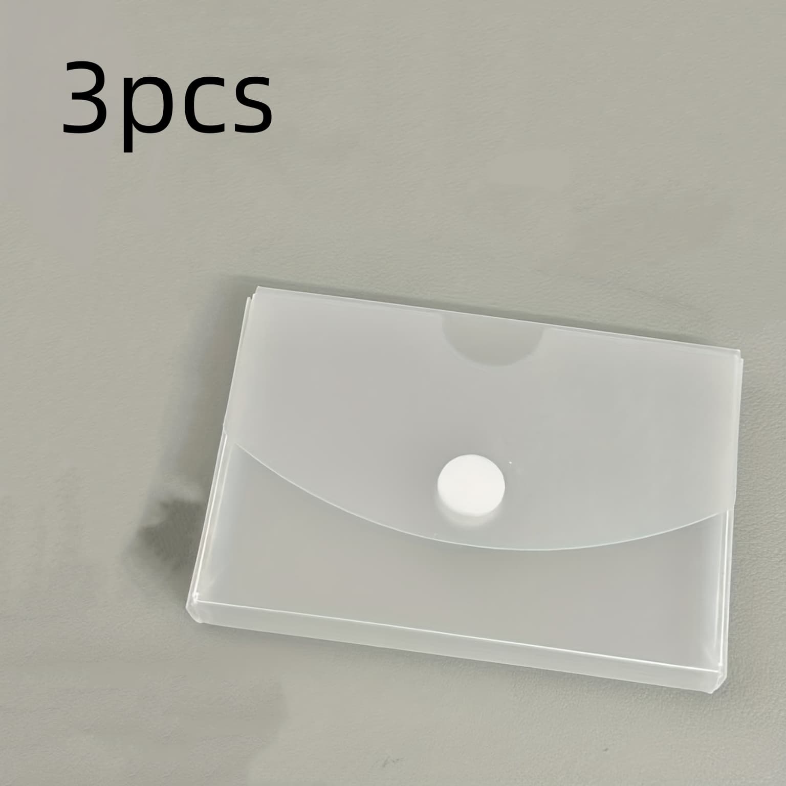 TEMU 3pcs Lid Frosted Card Holder Box- Horizontal/vertical Desktop Organizer Suitable For Business Cards, Stickers, Receipts- Minimalist Durable Storage Box