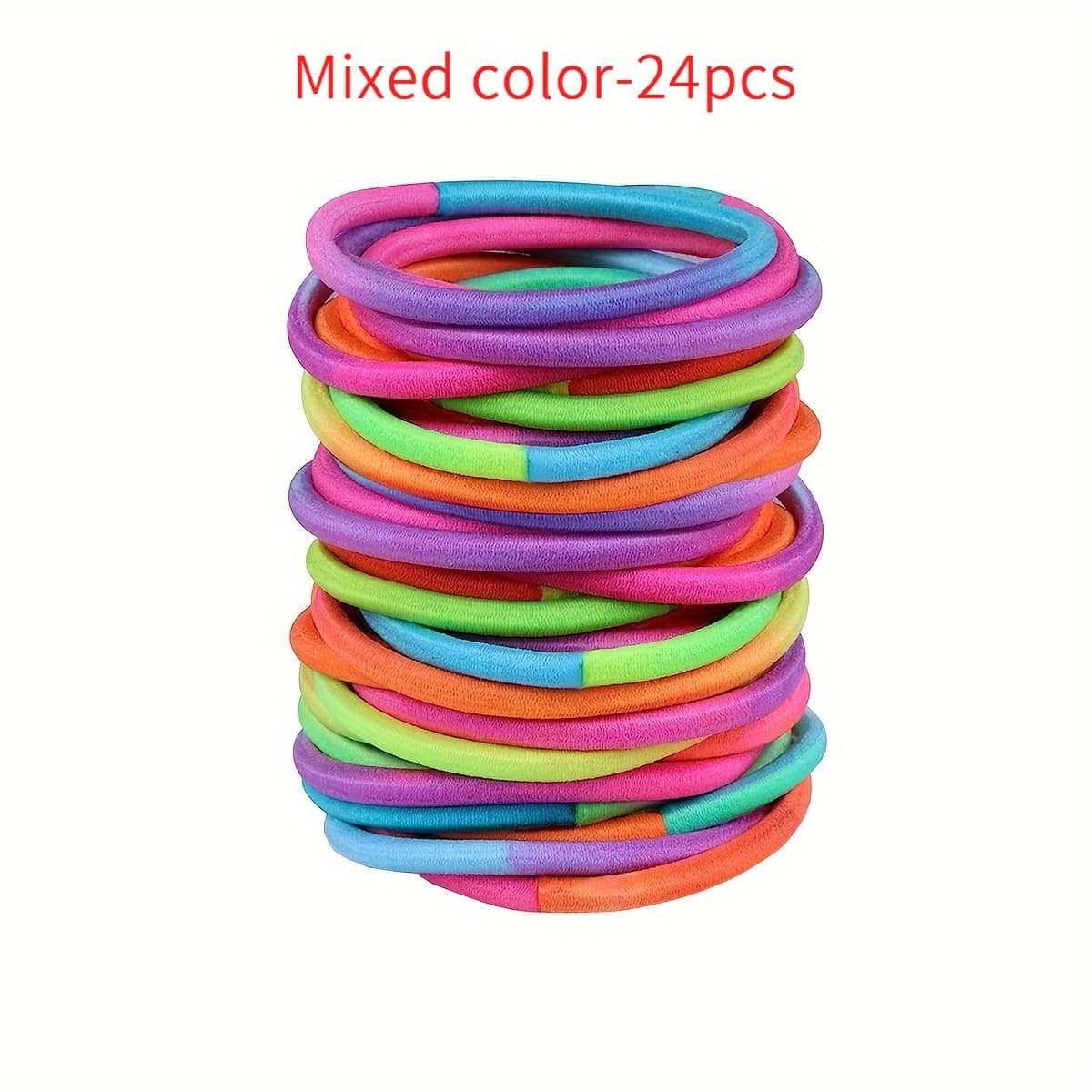 TEMU 8/16/24pcs Mixed Color Ladies' Fashion Non-slip Hair Bands- Colorful Stretchable Scrunchies For Medium/thick Hair| No-damage Elastic Ponytail Holders(multi-pack Assorted Colors)