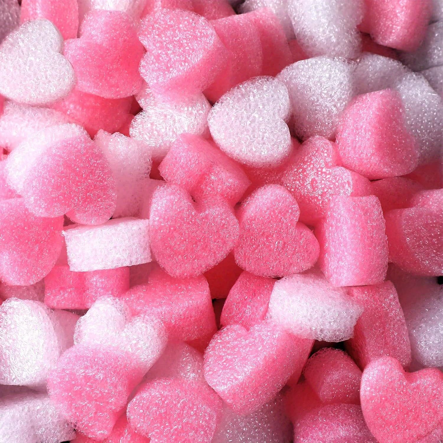 TEMU 1000pcs Of Gift Box Filler, Mini Heart-shaped For Packaging, Perfect For Decorating Valentine's Day And Birthday Gifts, In Pink And White