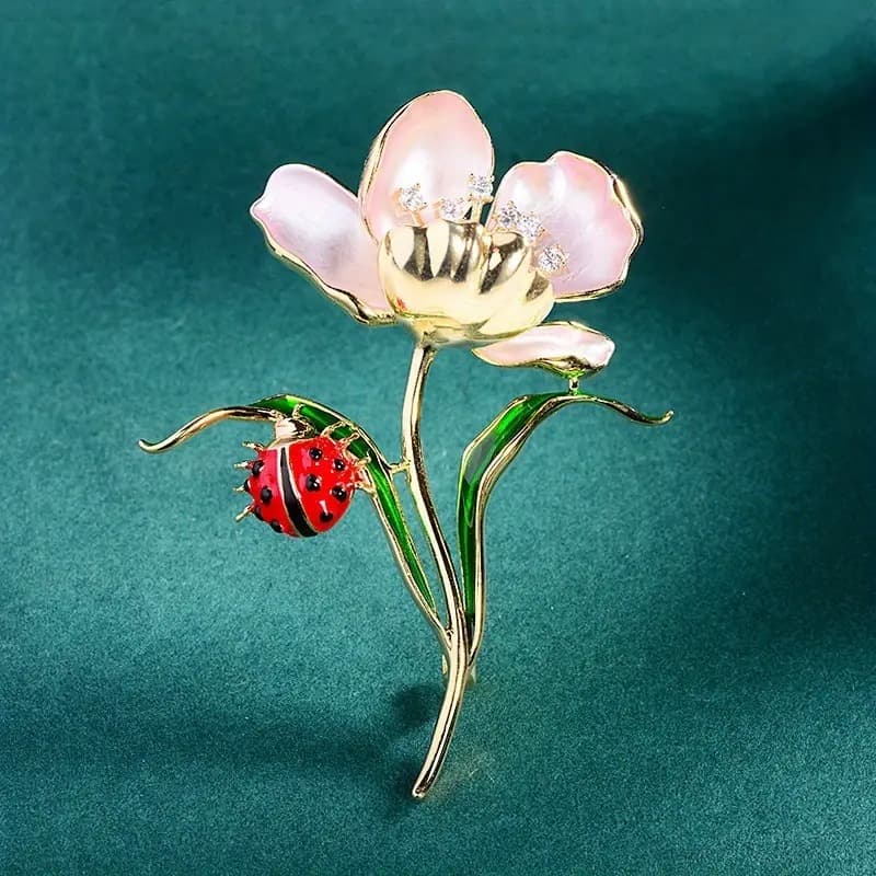 TEMU New Style Enamel Drop Glaze Orchid Brooch -star Ladybug Design Fashionable Coat Sweater Pin Corsage