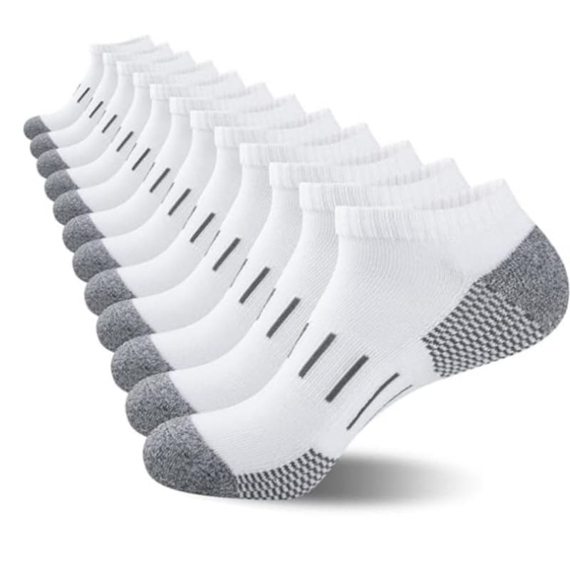 TEMU 12 Pairs Of Men's Cushioned Short Socks For Sports And Running Performance.