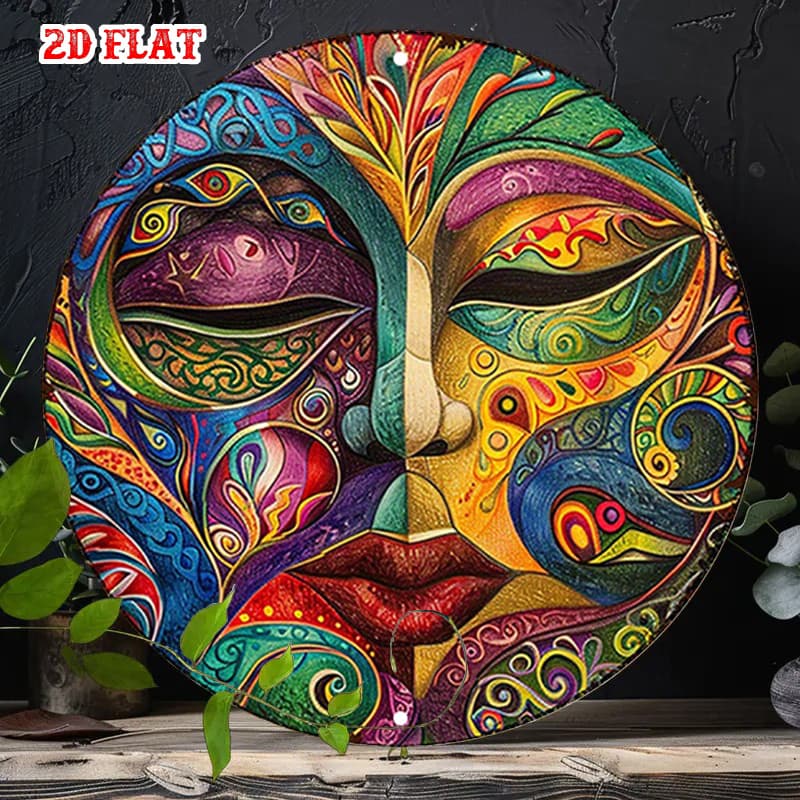 TEMU 2d Flat 1pc Eyes Round Aluminum Sign, Nature Round Wall Rustic Metal Wall Art, Vibrant 7.8x7.8round Aluminum Sign, Metal Wall Decor, Wall Decor Signs For Home, Garage, Dining Room, Cafe