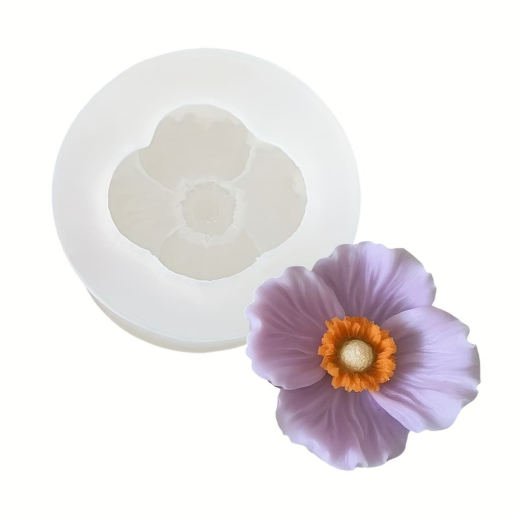 TEMU 1pc Poppy Flower Mold - Candle, Soap, Clay Mold, For Crafting, Home Decor, Weddings, Birthdays, Valentine's Day, Thanksgiving Gifts - Candle Making Supplies, Resin Art, , Handmade Enthusiasts
