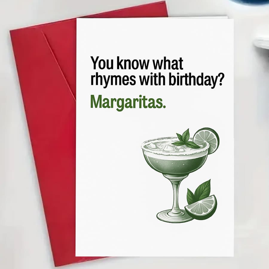 TEMU 1pcfunny Birthday Card Margarita Theme Coworkers And Ideal For Birthday Celebrations And Gift With A Humorous Twistenvelope + Greeting Card