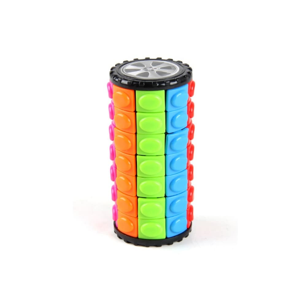 TEMU Colorful Cylinder Sliding Puzzle Cube, Rotatable Brain Teaser, Fidget Toy For Relax & Training