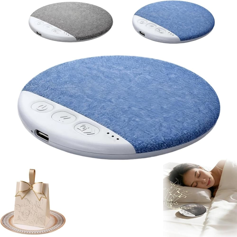 TEMU Under The Pillow Speaker | Mini Bone Conduction Wireless With Stereo , White Noise, Volume Control, Tf Card Support And Auto-off For Deep Sleep (blue)