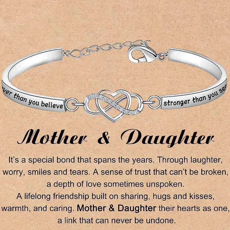 TEMU 2pcs Bracelet+gift Card Infinite Heart Pendant Inspirational Bracelet Gifts You Are Than You For For Mother And Daughter Halloween Christmas New Year's Party Gifts Jewelry For And Gift Cards