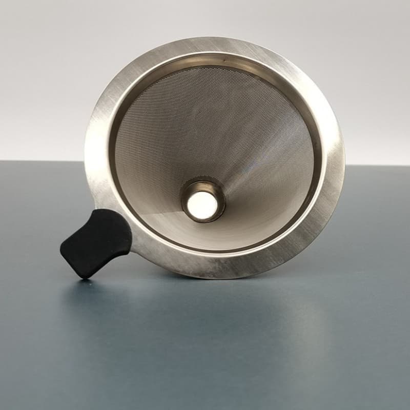 TEMU 1 Reusable Coffee Filter Made Of 304 Stainless Steel - Featuring Mesh And An Ergonomic Handle, Ideal For For Home And . Employs , Elegant Metal