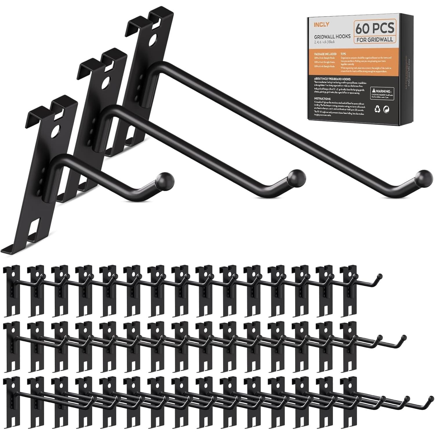 TEMU Pack Of 60 Sturdy For , In Sizes 2, 4, And 6 Inches, Ideal For Showcasing Clothing Stores Or Organizing Items In A Garage
