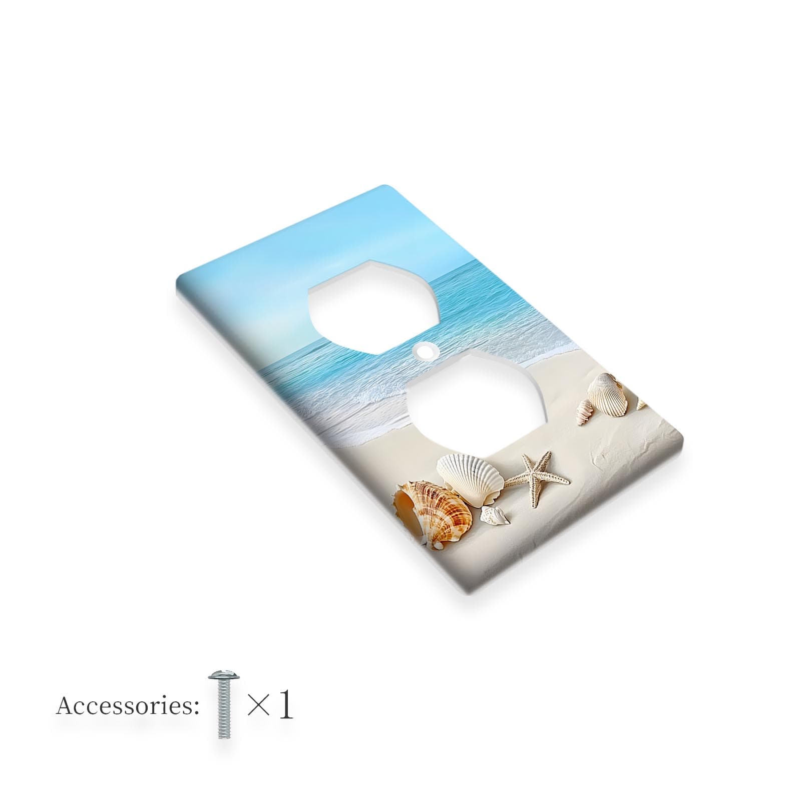 TEMU 1pc 1gang/2gang Beach Switch Cover Decorative Switch Plate Covers Wall Plates For Adult Bedroom Bathroom Wall Decor