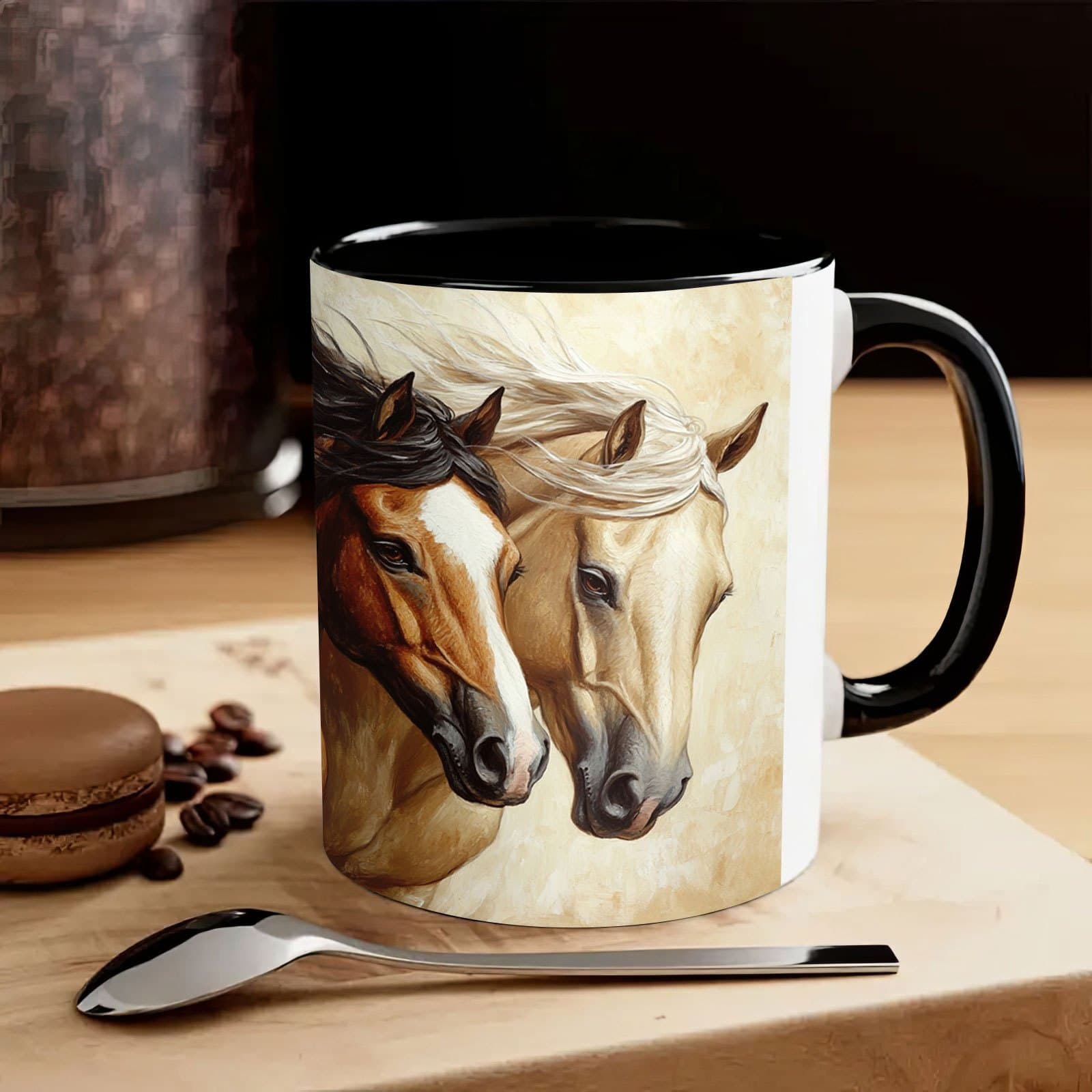 TEMU 1pc Equine-themed Ceramic Mug, 11oz, , Versatile Cup For Tea, Coffee, Milk, Beer, Ideal For Office, New Year, Easter, Valentine's Day, Birthday Gifts