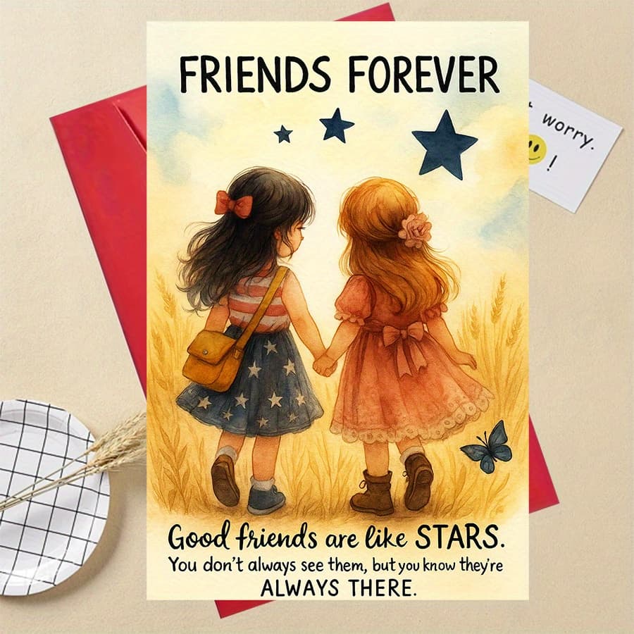 TEMU 1pc Funny Gift - Greeting Card: Best Gift For Friendship Appreciation, Birthday, Or Thoughtful Present For Best Friend, Female Friend, Special Occasion
