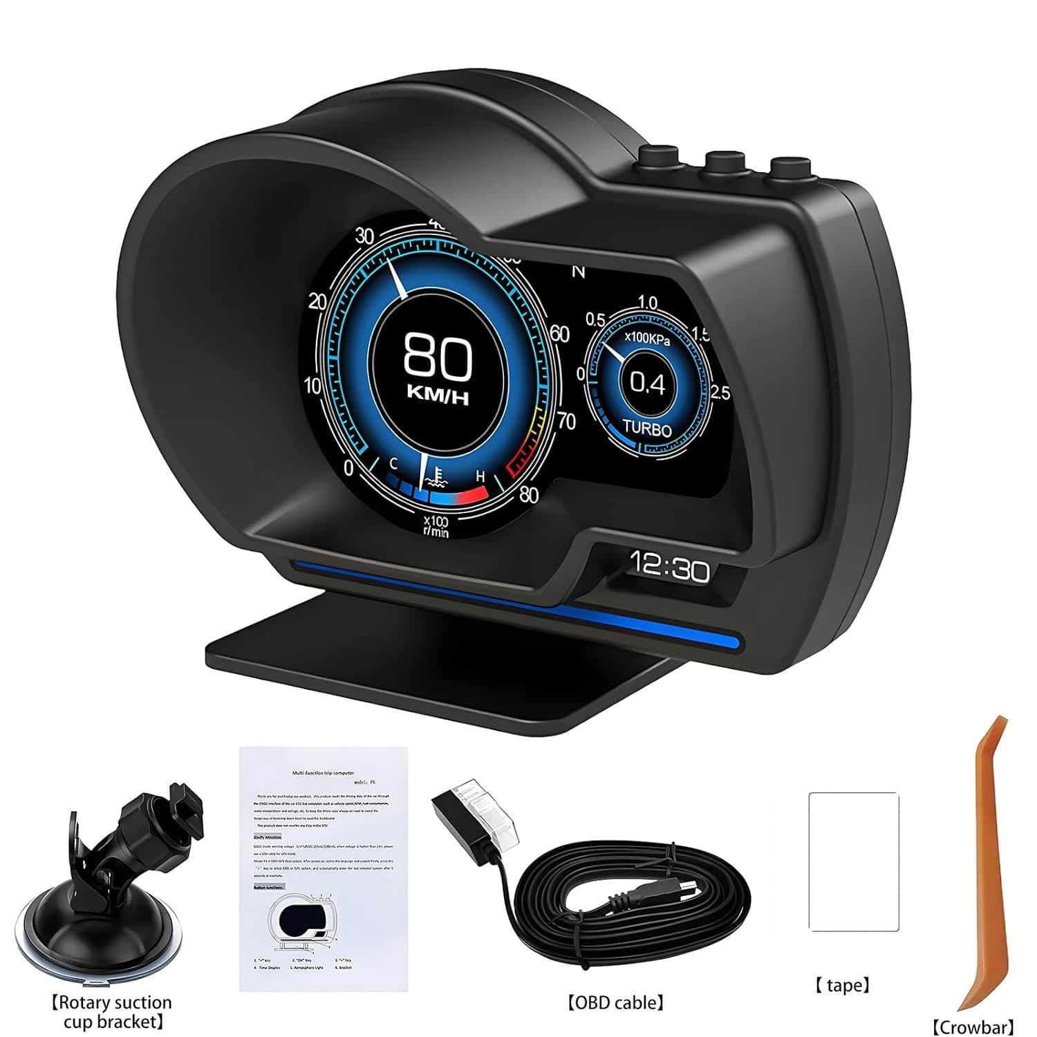 TEMU Hud Car - Gps Car Hud Display - Digital Gps Speedometer With Water Temp Voltage Rpm - Universal Heads Up Display For Most Vehicles