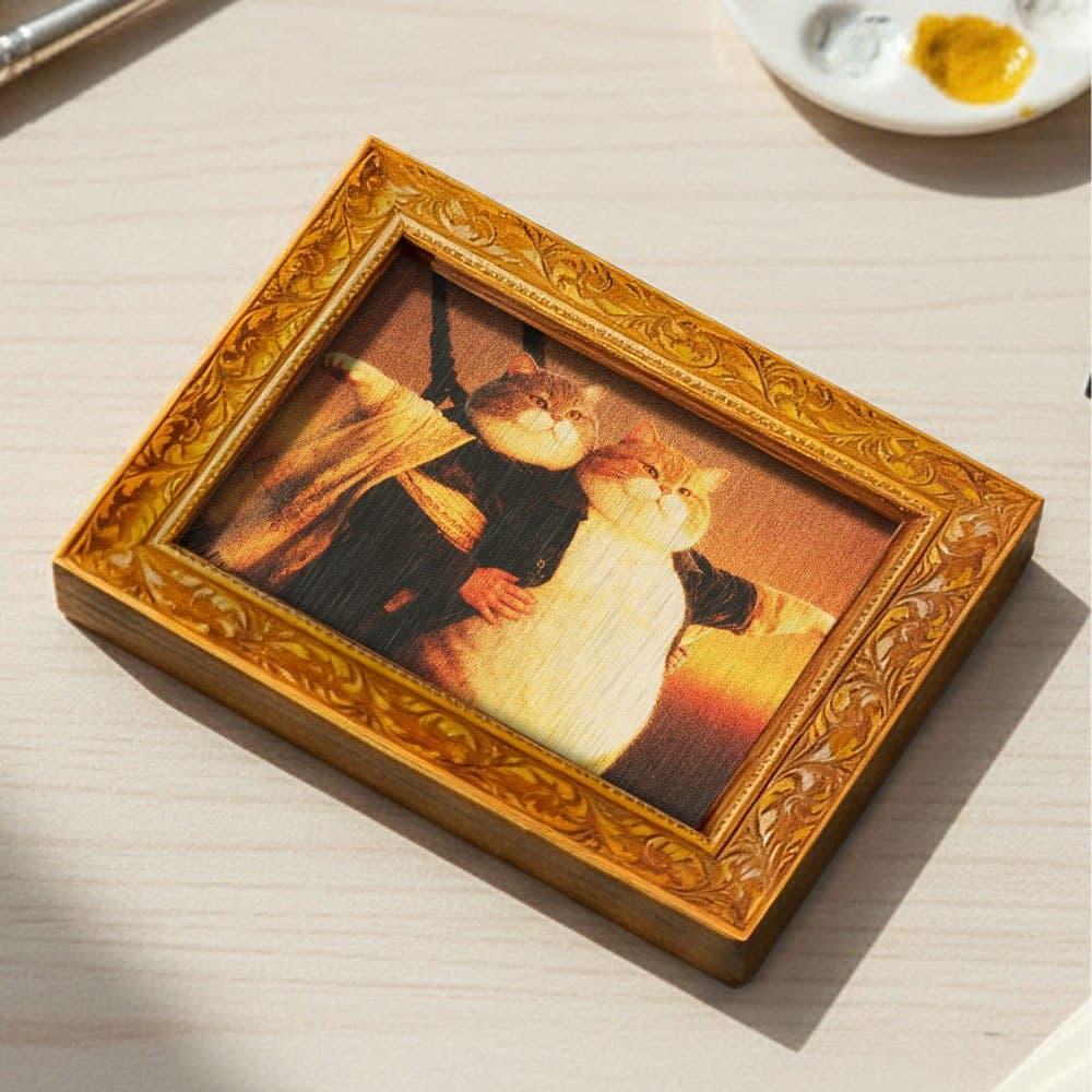 TEMU A Fridge Magnet, Featuring A Vintage-style Wooden Decoration, A Tiny Wooden Fridge Magnet, Perfect For Home Kitchen Decor, Accessory, (back Is Fully Magnetic)
