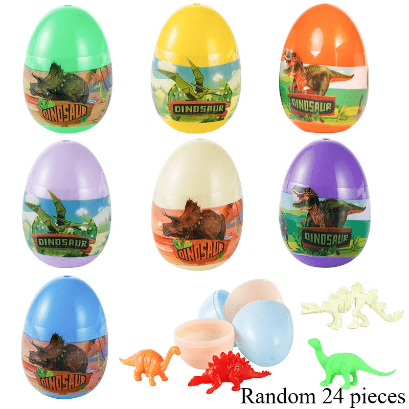 TEMU 24pcs Of Surprise . Each Egg Contains A Realistic Dinosaur Gift, An Interesting Dinosaur Egg, An Exciting Birthday Gift, And A Party Gift.