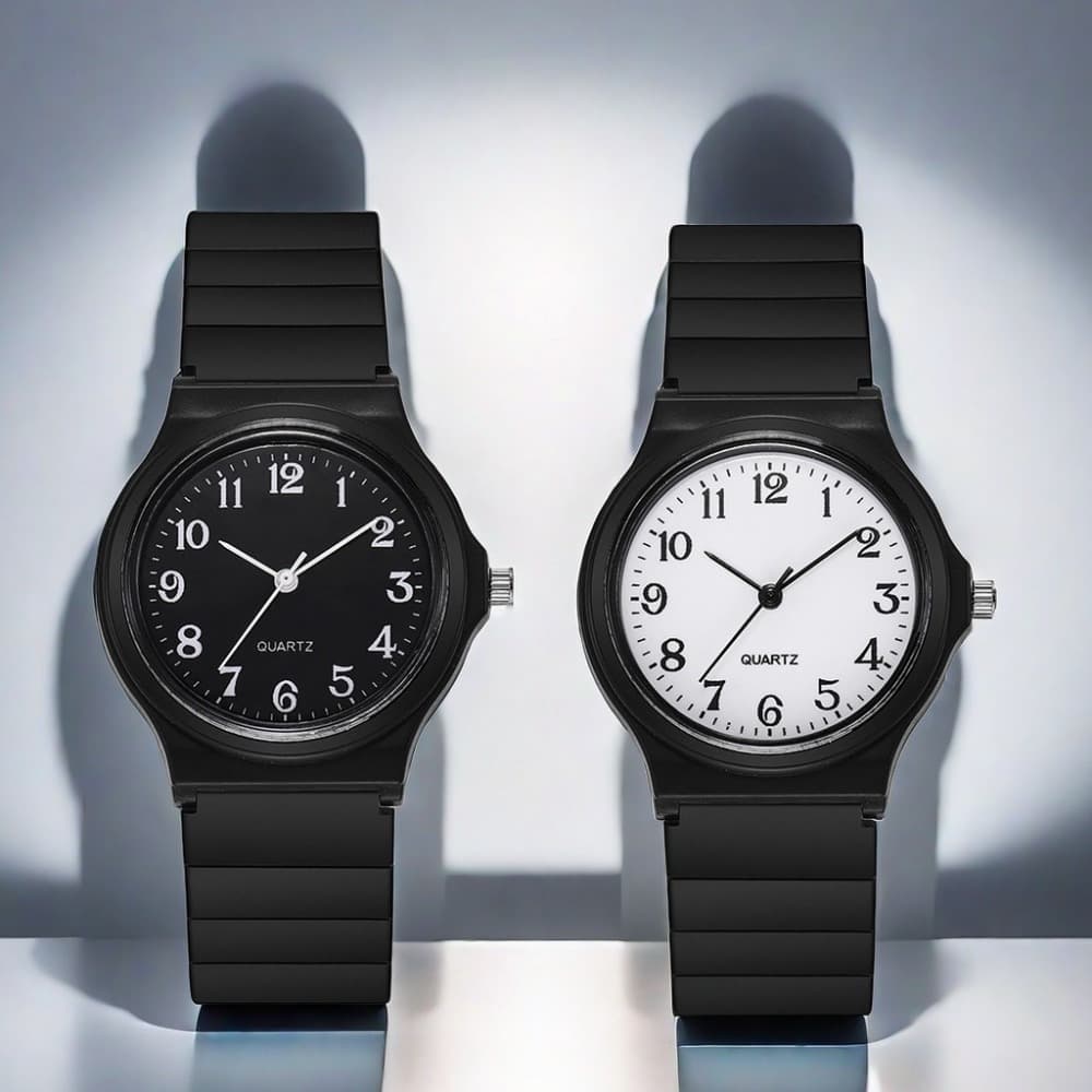 TEMU 2pcs Pack (2pcs) Simple Quartz Watch With Hands, Minimalist Round Face & Quartz Movement - Unisex Casual Everyday Watch Suitable For Daily Wear, Gifts For &, Affordable With - Movement