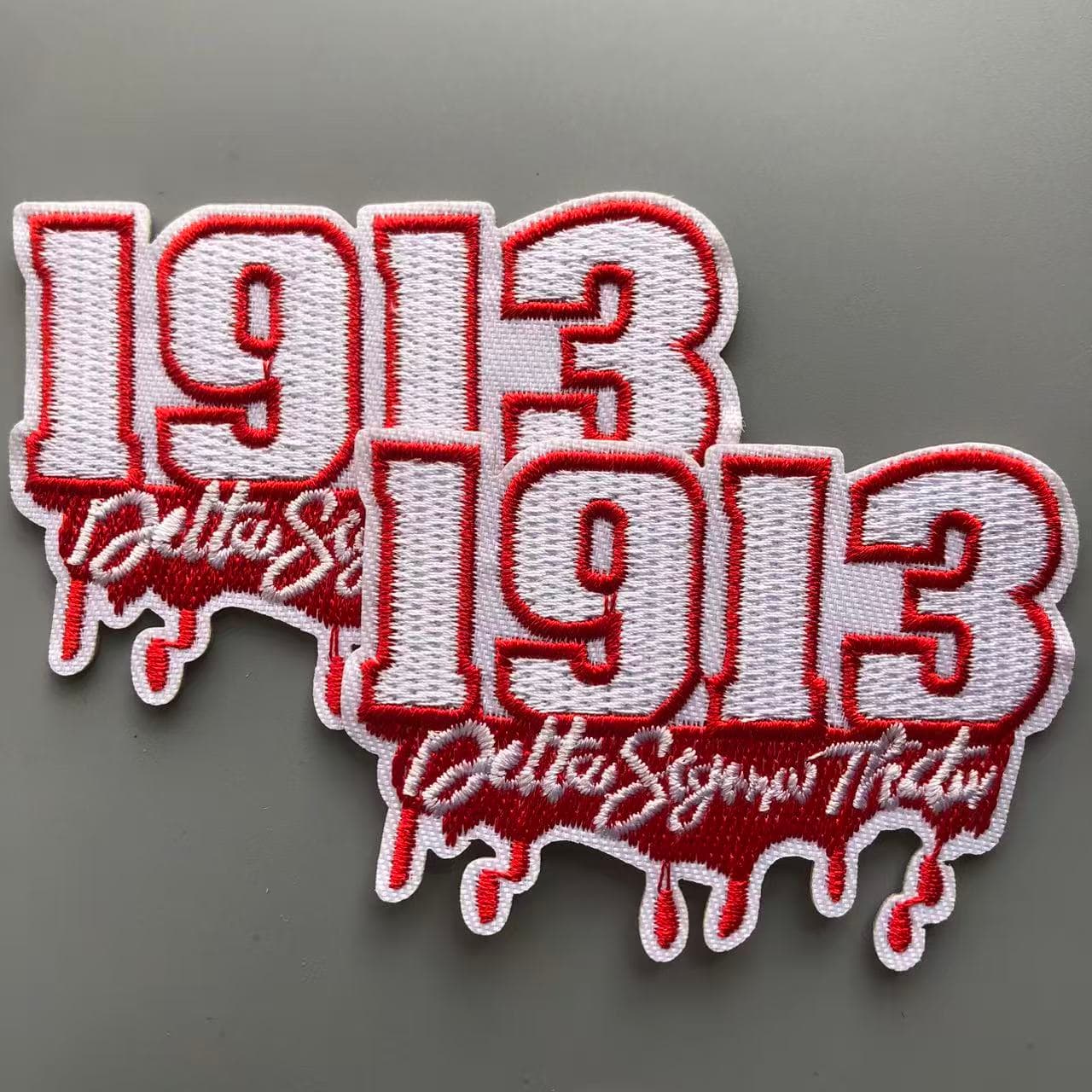 TEMU 2 Trendy Patches Featuring The Retro College Style With 1913, Made With Heat-activated Glue And Embroidery. , Fixed With An Iron, And Suitable For Sewing. Perfect For Outfits