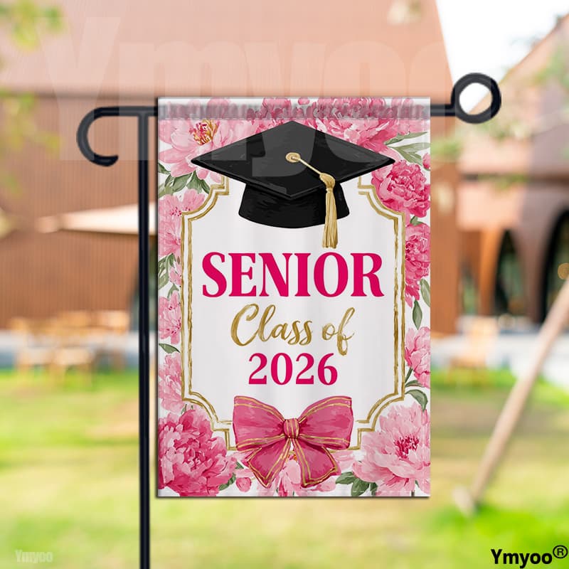 TEMU 1pc Double-sided Garden Decor Garden Flag Of 2026 For Graduation Party And School Display
