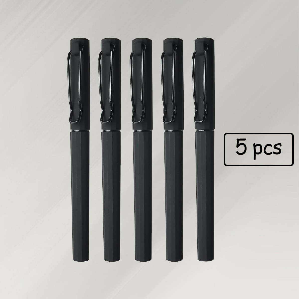 TEMU Twqn/2/5pcs Black Business Special Signature Gel Pen, Simple And Elegant, Frosted Feel, Smooth Ink, Comfortable Grip, 0.7mm Bullet Head Practice Pen, Hard Pen Calligraphy Pen, Daily Writing
