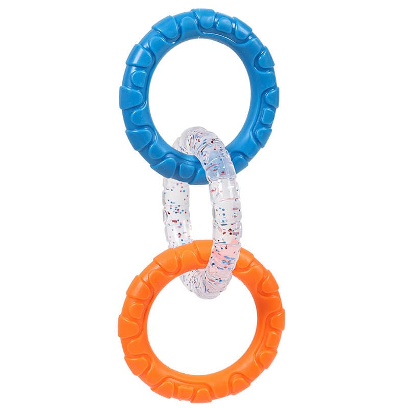 TEMU Durable Dog Chew Toy - Three-ring Dog To, Heavy Duty Tough All Breed Sizes Teeth Cleaning Play Toy