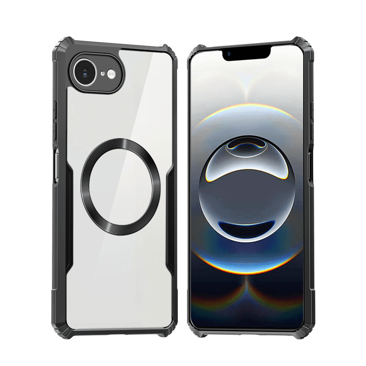 TEMU Phone Case: Compatible With Iphone 16e Phone Case Magnetic Casing Shockproof Soft Cover Acrylic Transparent Back Camera Protection Shell