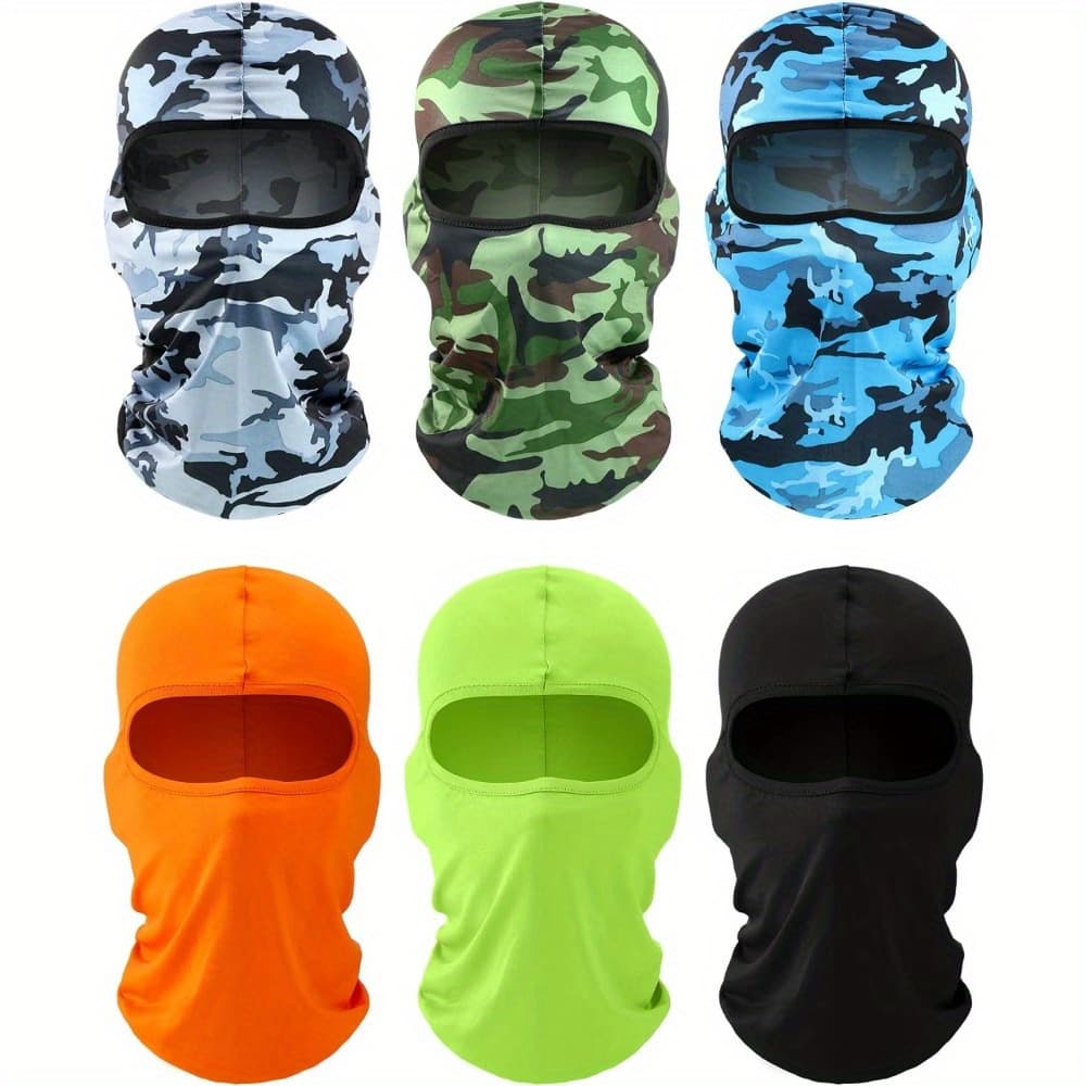 TEMU Set Of 6 Full Face Balaclavas, Ski Masks For Winter Use, Providing Protection For Outdoor Sports For Men And Women
