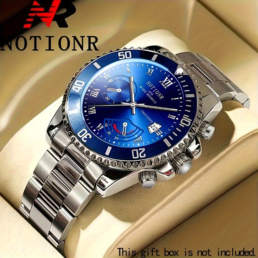 TEMU Notionr Stylish Men's With Stainless , Date Function, Professional Watch | Elegant Design | Perfect For Valentine's Day