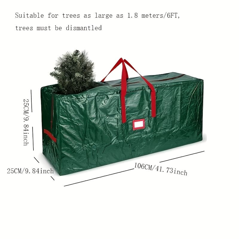TEMU 1 Large Capacity Christmas Tree Storage Bag | Suitable For 7/9-foot Trees, Waterproof And Dustproof, Ideal For Outdoor Storage And Christmas Gifts