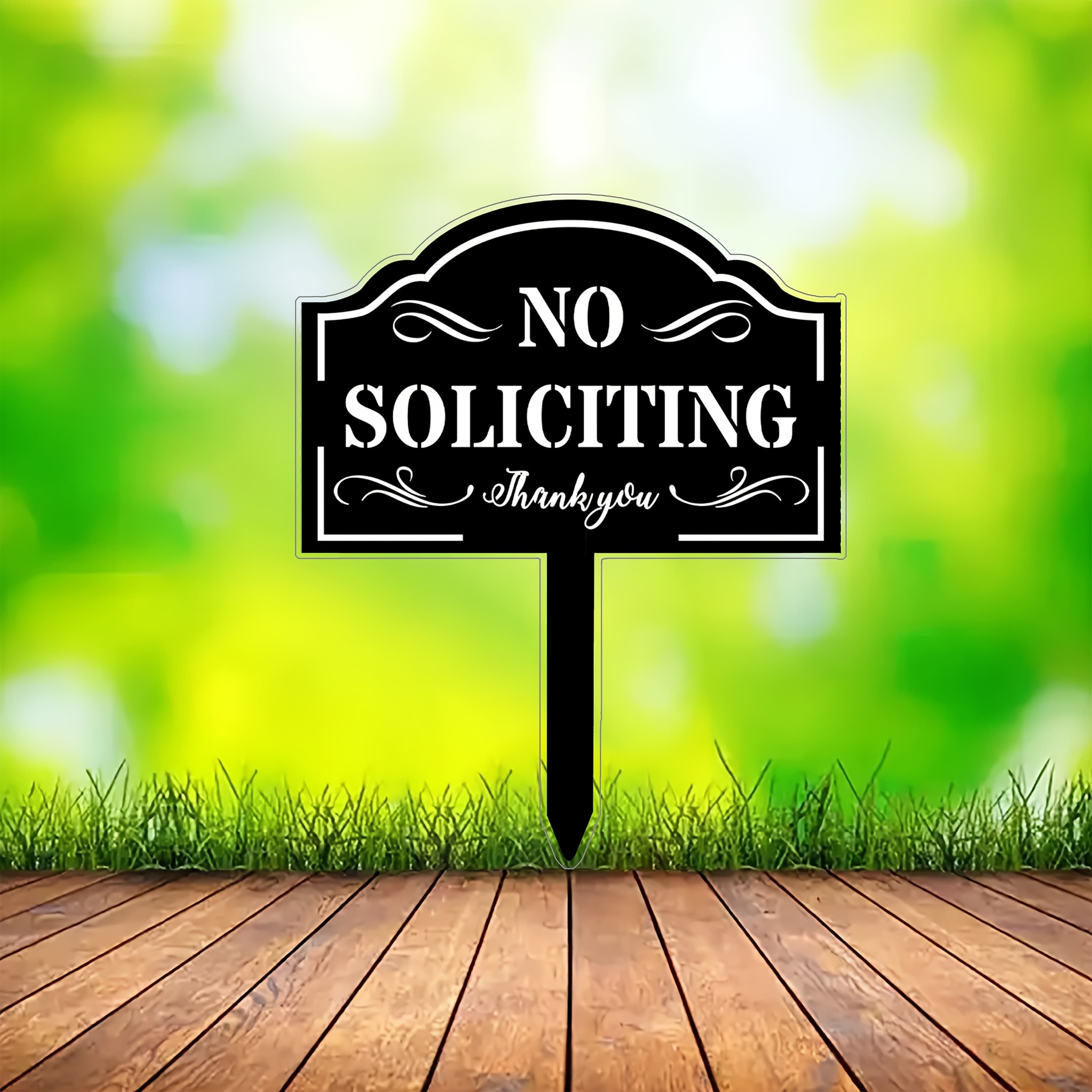 TEMU 2d Flat - 【2d Flat】 2d Flat - [2d Flat] A 2d Flat Acrylic "no Soliciting" Garden Decoration Ground Insert, Outdoor Garden Decoration