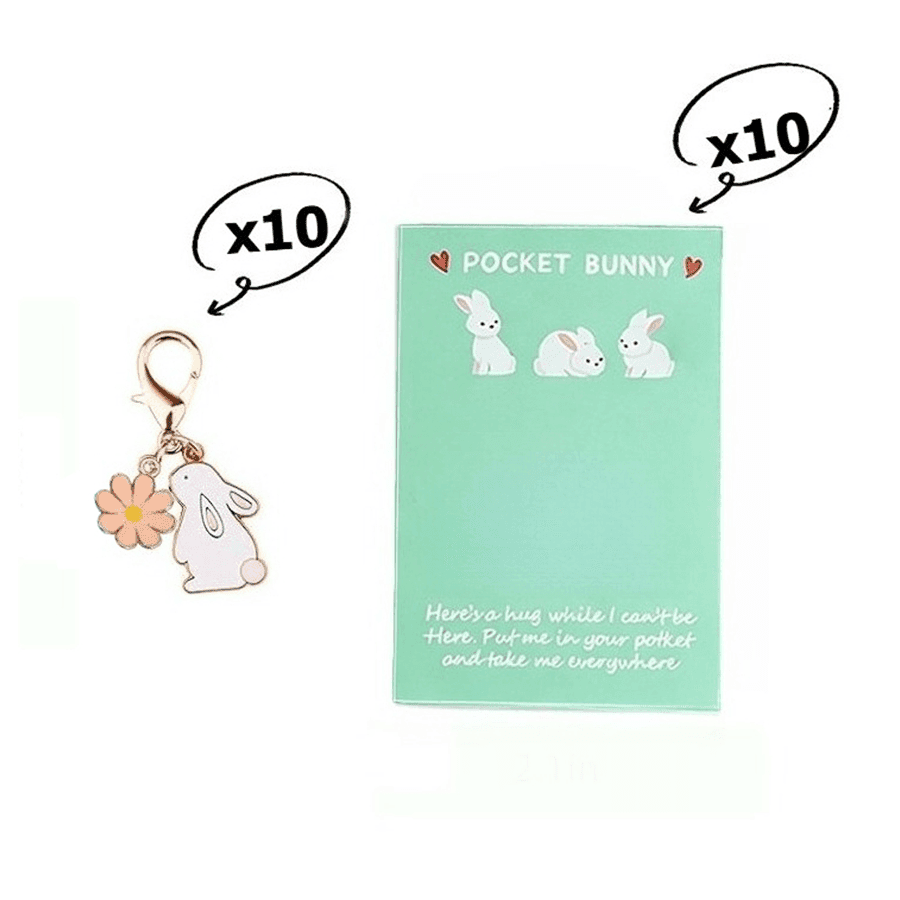 TEMU Gift For Her/him 20pcs Easter Gift Set For : Cute Bunny Pocket Hug Keychain - Perfect For /daughters, Friendship, Christmas, Birthday, Housewarming Keepsake - Bunny Keychain Gift Souvenir