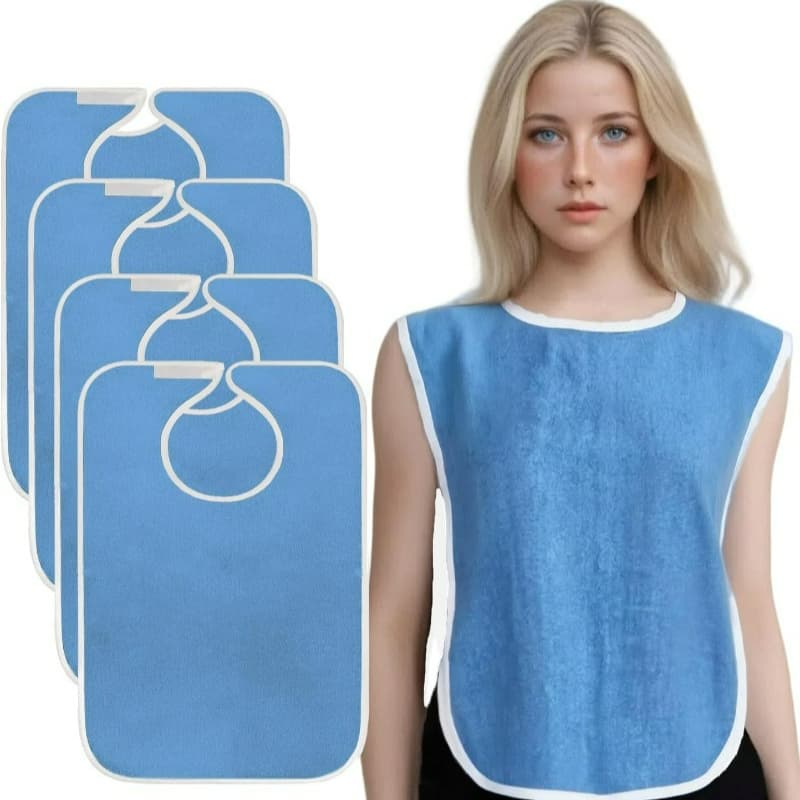 TEMU Adult Bibs For & Adults, Adjustable Toweling Cloth Napkins With Snap Closure - Reusable Dining Protection For , Multiple Colors