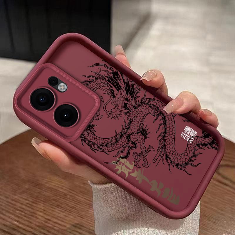 TEMU Phone Case - Protective Phone Cover Designed For Oppo Reno 13f, Featuring A Trendy Dragon Design Made Of Tpu Material That Offers Shock Resistance