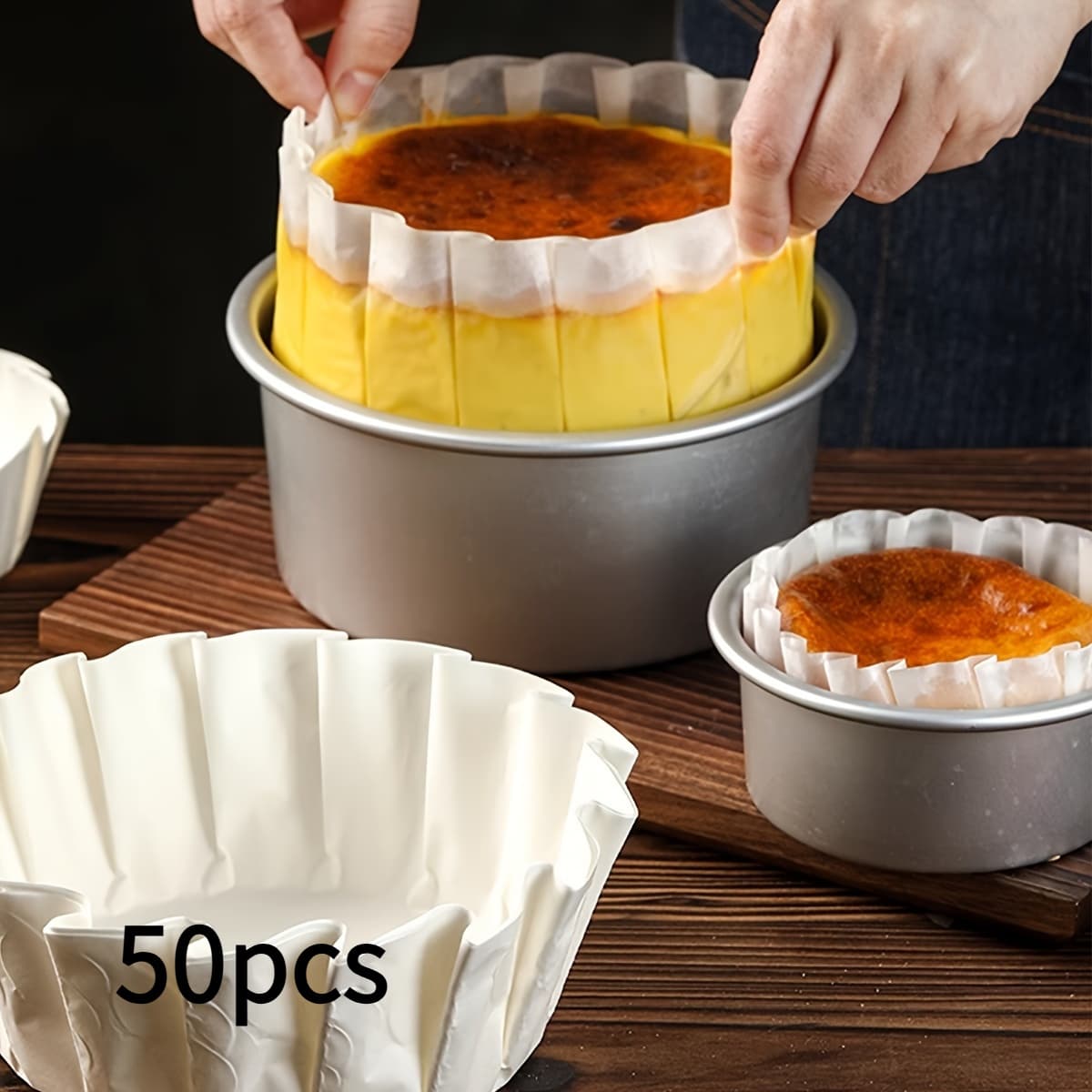 TEMU 50pcs Oil-proof Baking Mats, 4/6/8 Inch Sizes- Disposable Paper Cake Mats, Perfect For Cheesecakes And Desserts, Ideal For 's Day, , Valentine's Day Celebrations, Baking Accessories