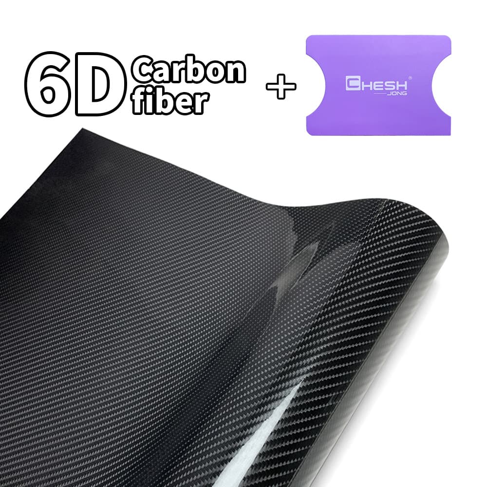 TEMU 1 Roll Self-adhesive 6d Carbon Fiber Pvc Vinyl Wrap - Waterproof Anti-scratch Removable Film Suitable For, Trucks, Motorcycles,, Rvs - Diy Car Decoration With Scraper (no Residue)