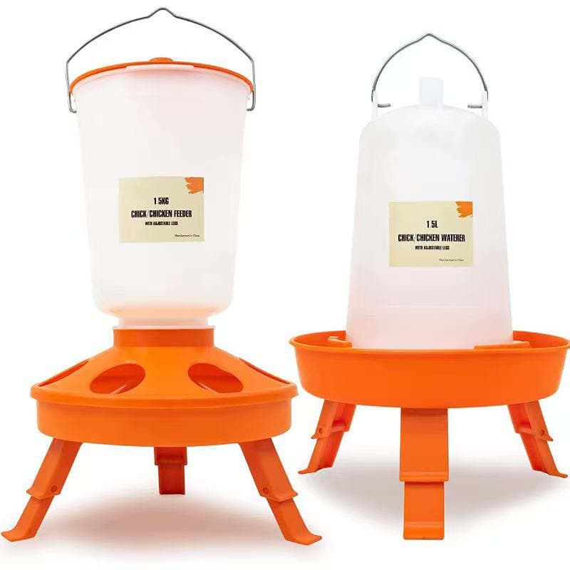 TEMU A 3.31lb Chicken Feeder And .72oz Hanging Water Dispenser, Designed For Small Birds Like Chickens, Ducks, And Quails; Batteries Are Not Included, Without Battery