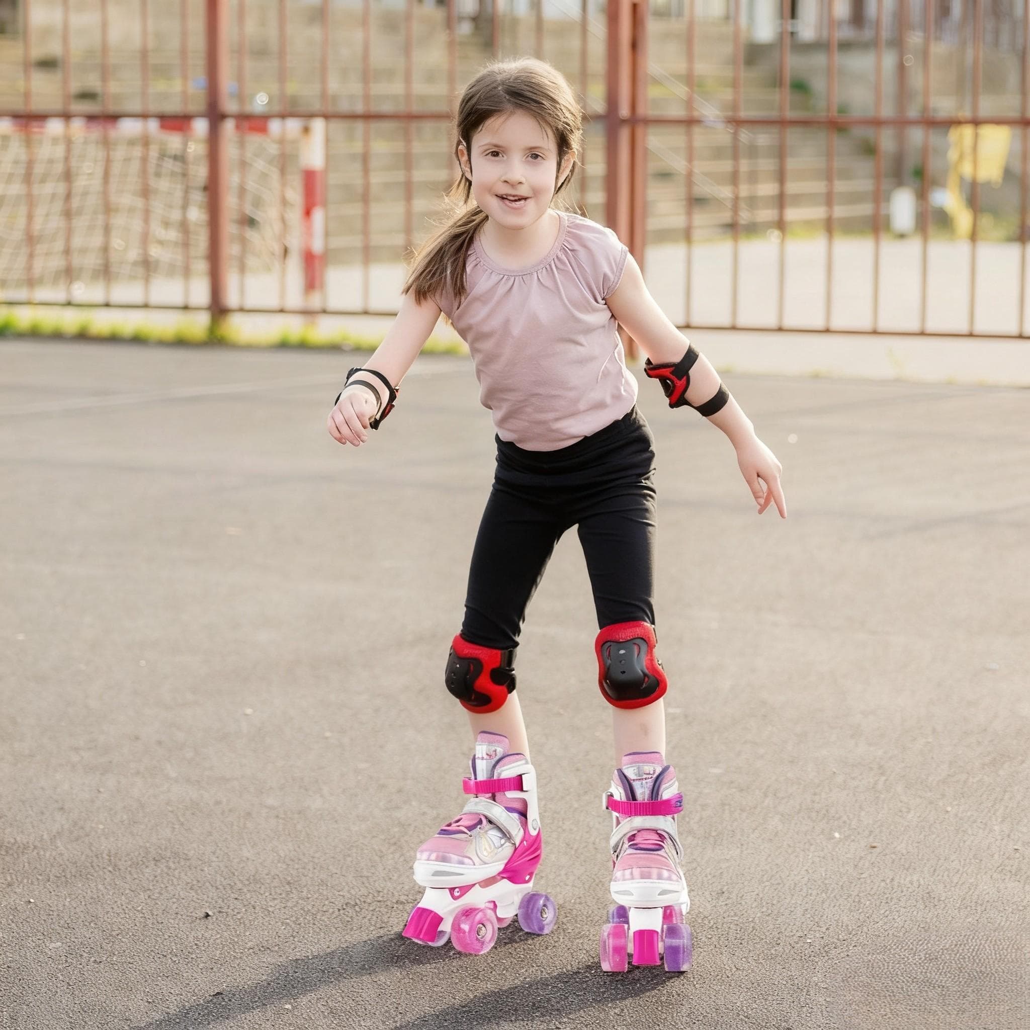 TEMU Roller Skates, 4 Sizes Adjustable Skates With Light-up Wheels & Safety Protection For Boys Girls Teens Adults, Fun Birthday Gifts For Indoor Outdoor Sports