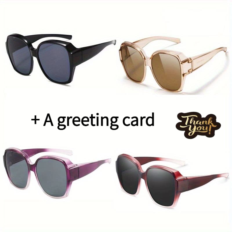 TEMU 4pcs Combination Gradient Suitable For, Driving, And Summer For Men And Women, With A Complimentary Greeting Card.