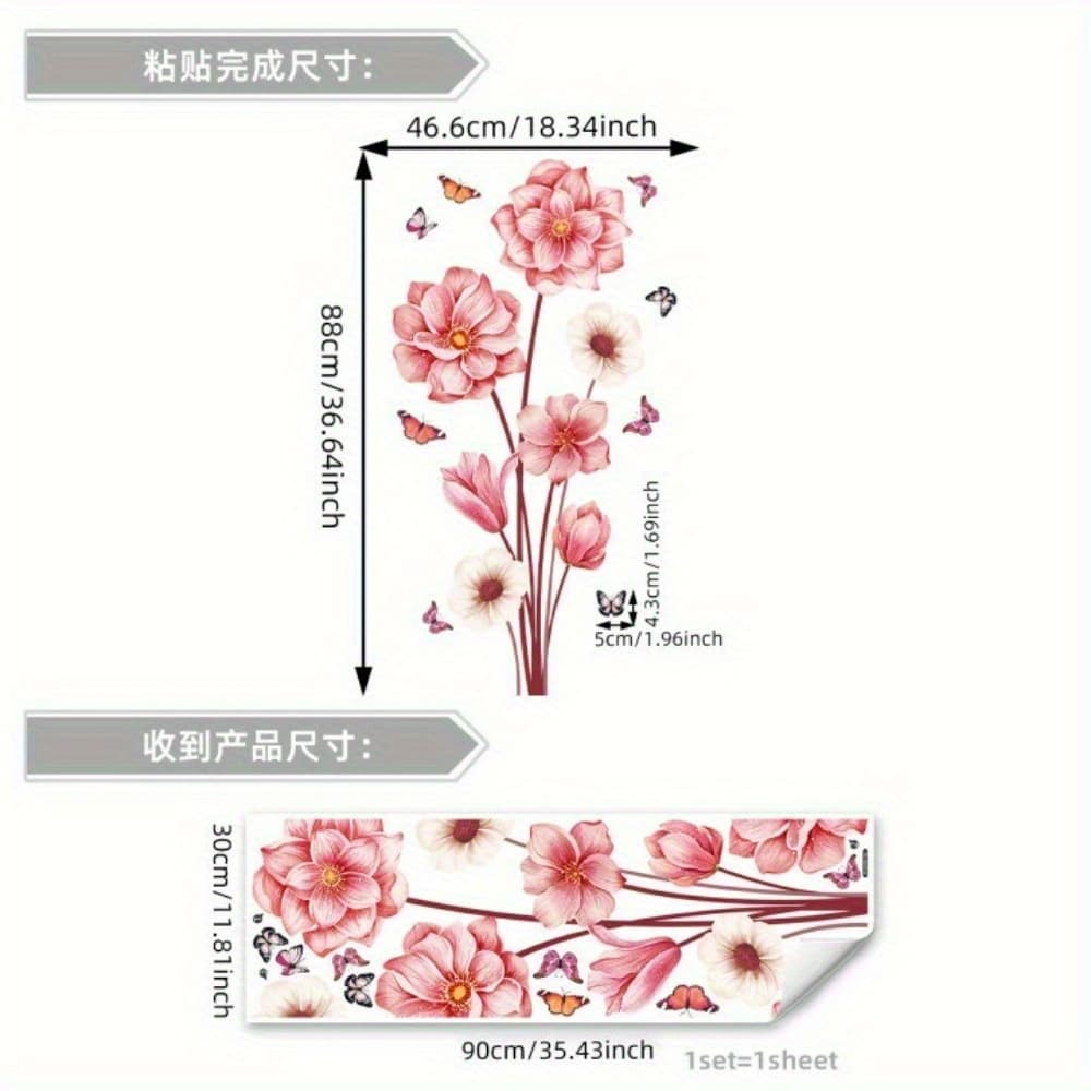 TEMU Vibrant Pink Wall Decals For Decorating The Living Room, Bedrooms, Study, Dining Area, And Home, Featuring Self-adhesive Designs