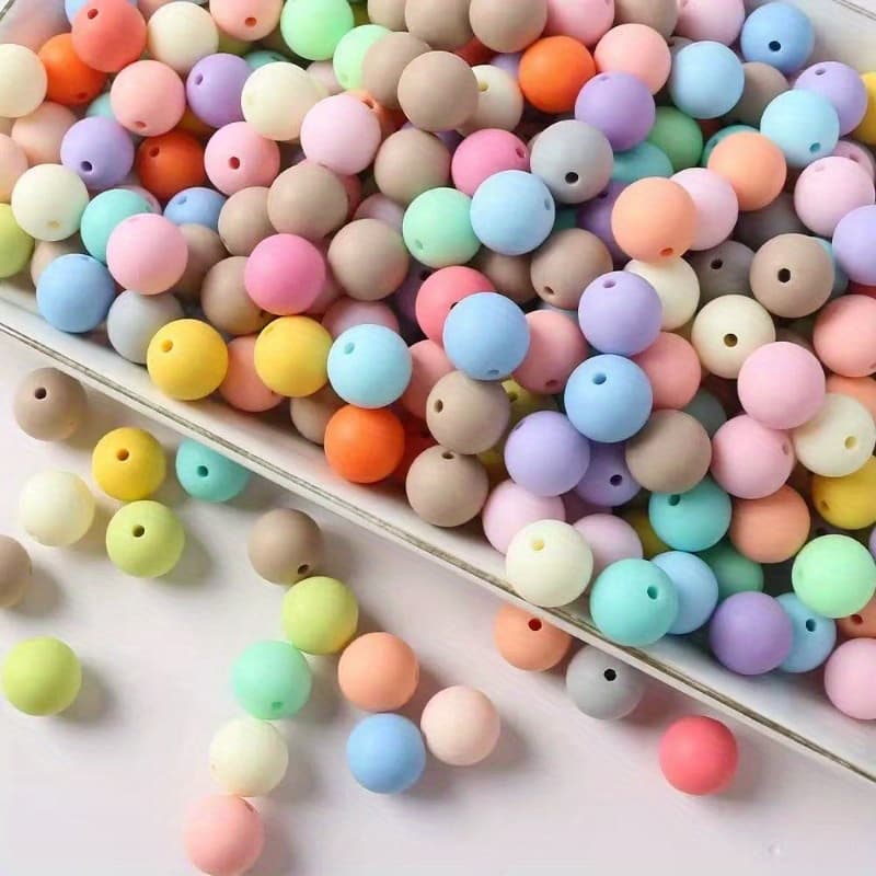 TEMU 500pcs 6mm Matte Acrylic Round Beads, Frosted Round Acrylic Balls Beads For Necklace And Bracelet Making, Crafting Supplies