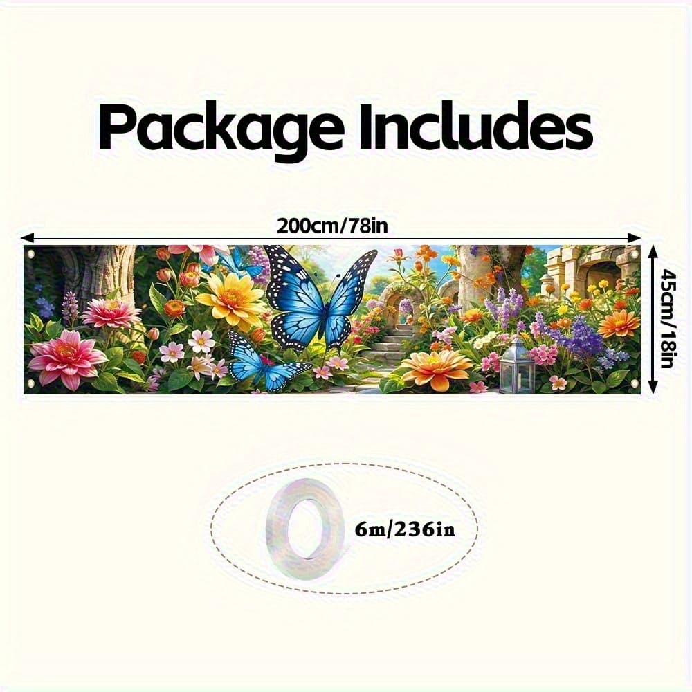 TEMU 2d Flat, 2d Banners, Vibrant Sign- And , Durable Polyester Outdoor Decoration, Suitable For Festivals, Parties, And Photography Backgrounds, Garden Decoration