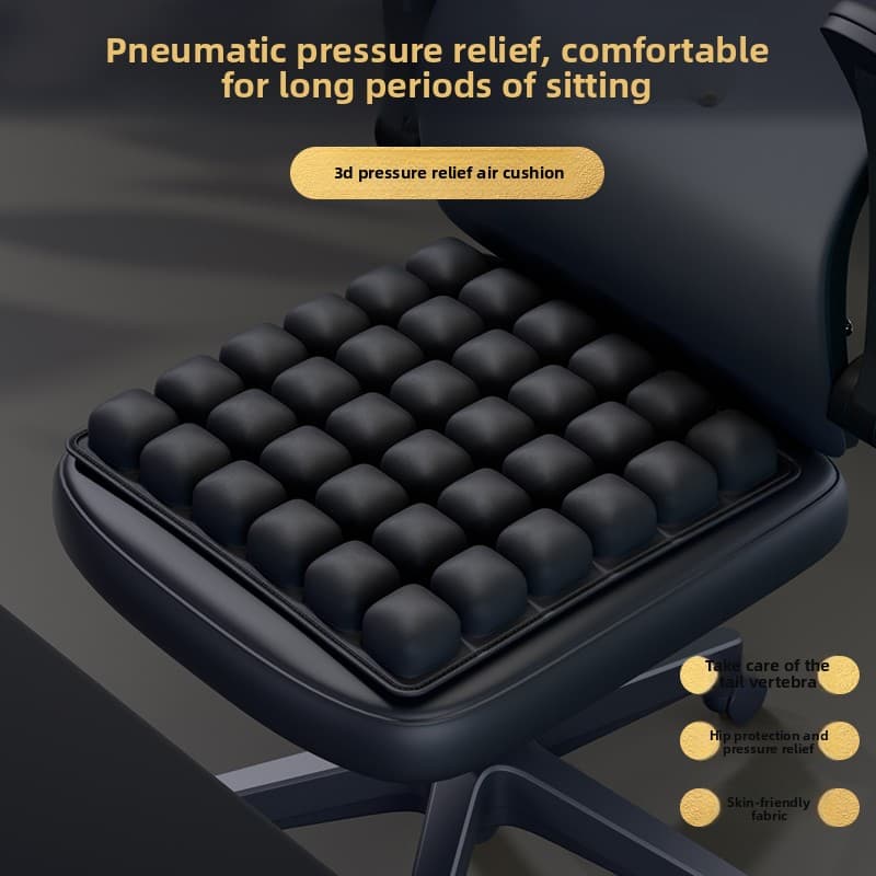 TEMU Ergonomic Press-to-inflate Seat Cushion, Pressure Relief For Office, Car And Airplane, Lycra Fabric Breathable And Anti-slip, Portable And , Adult Support Pad, Practical Gift