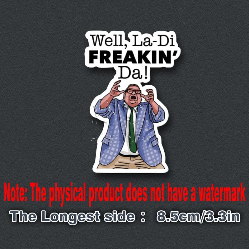 TEMU Matt "well, La-di ' Da!" Vinyl Decal - Reusable Self-adhesive Sticker With Durable Waterproof Semi- For Laptops, Bottles, Phones, Wood, Plastic, Glass, Metal
