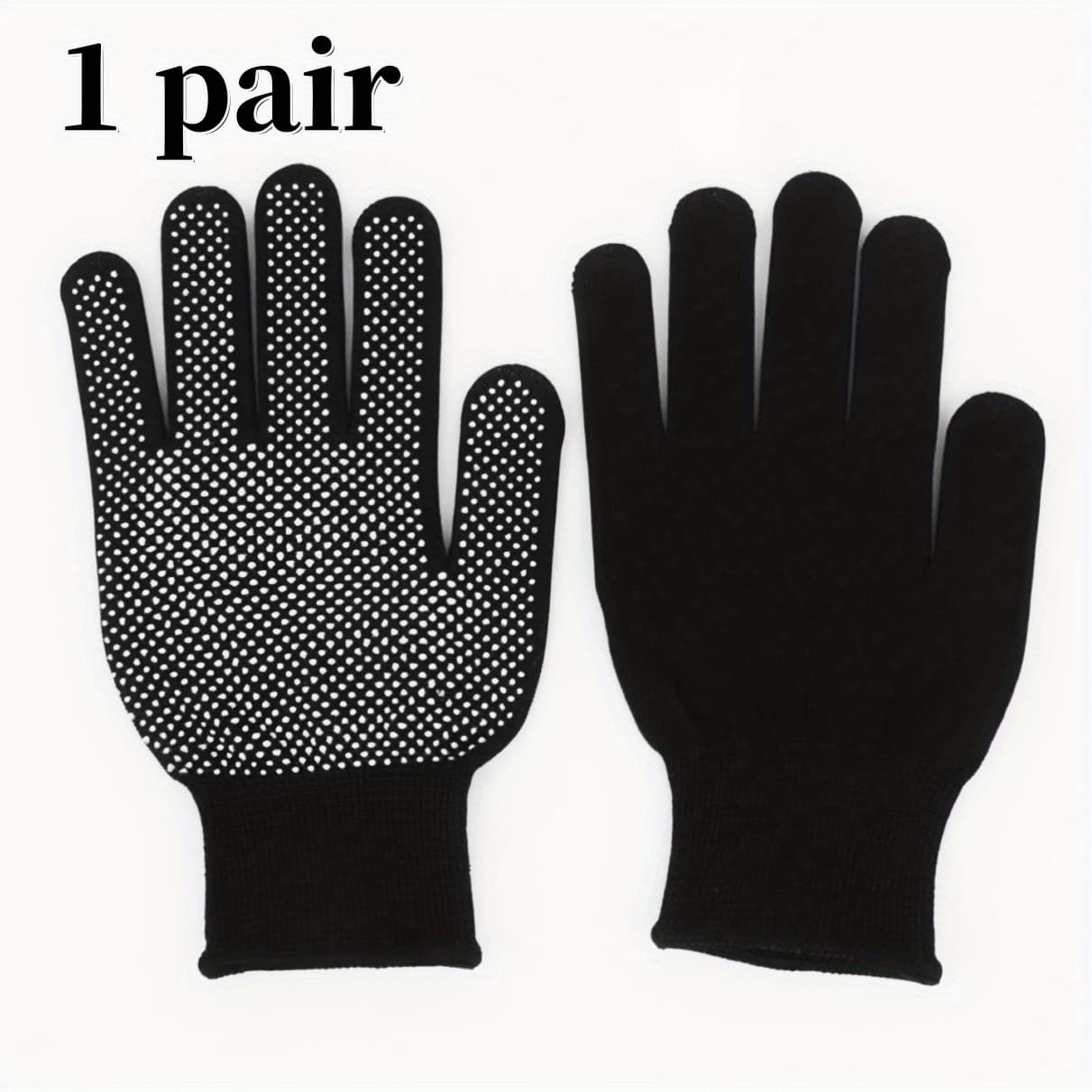 TEMU Unisex Non-slip Knitted Gloves | Breathable & Durable For Cycling, Driving, Bbq | Machine Washable | Black With Textured Grip | Ideal For Outdoor Activities, Bike Gloves