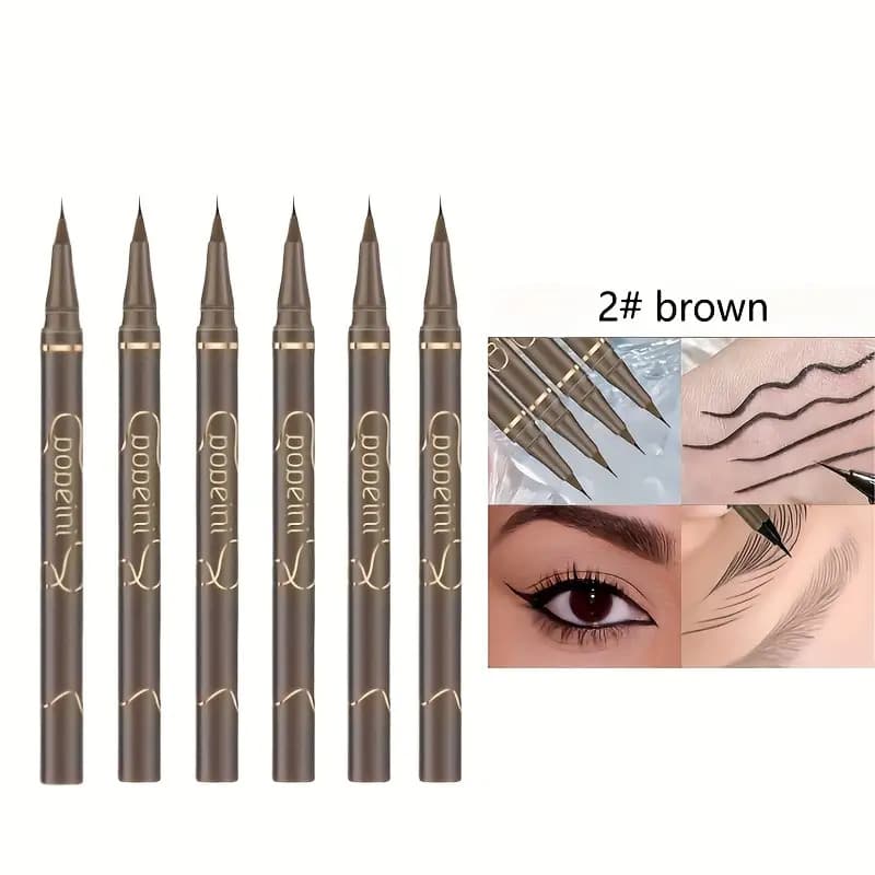 TEMU 6pcs Pack Waterproof Retractable Eyebrow & Eyeliner Pencils - Pencil For Precise , Long-lasting Formula Suitable For Skin Types, Waterproof Eyeliner For Eyebrow Definition & Winged Liner