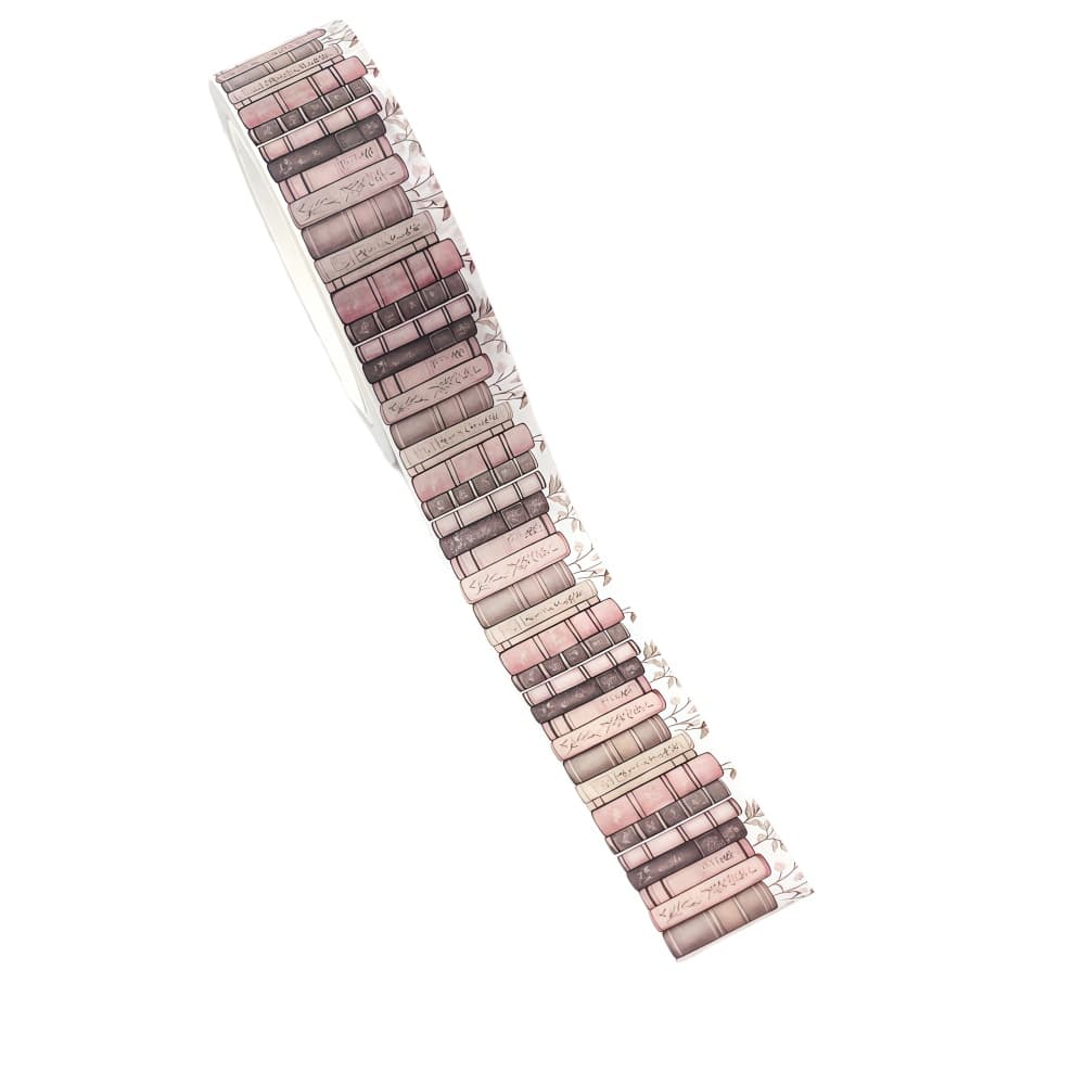 TEMU 1pc Vintage Book Spine Journal Washi Tape, Artistic Pink-brown Series, Diy Decorative Sticker, Notebook Collage Material