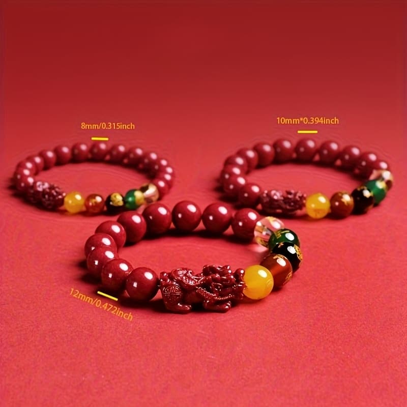 TEMU 5 Wealth Gods Bead Bracelet, Fortune Beads, Zodiac Year Purple Bracelet Gift, Unisex, 5 Wealth Gods Gift, Amulet Pendant, Good Luck Gift, Accessory, Bohemian Style Bracelet