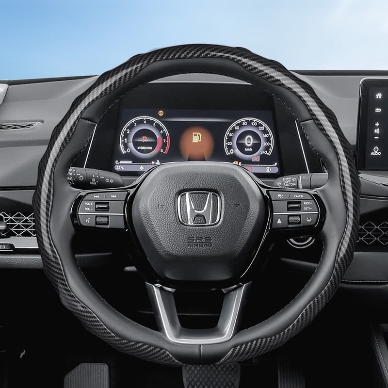 TEMU Carbon Fiber Texture Steering Wheel Cover For , -on Style, Wavy , Steering Wheel Protective Cover. Suitable For , , Accord, Jazz, , , City, Pilot, , Passport, , Fit, , , E
