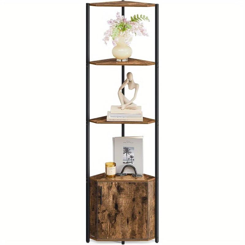 TEMU 5-tier Corner Storage Shelf, Space-saving Cabinet Organizer For Living Room & Bedroom, Multi-functional Bathroom Kitchen Shelf (easy Assembly Storage Solution)
