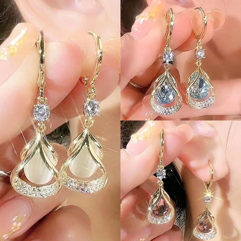 TEMU 6pcs Pack Minimalist Water Drop Earrings - Small Round Teardrop Dangle Ear Studs Suitable For Party Wedding Daily Wear, Elegant Birthday & Christmas Gift, Versatile For & Occasions